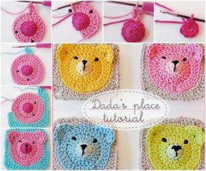 How to DIY crochet teddy bear granny square tutorial