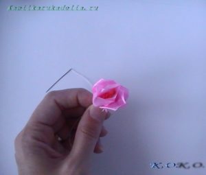 Satin ribbon peony flower 8