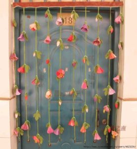 decorate door opening from cloth flower 4