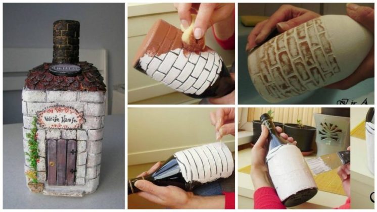 How to make imitation bricks on the bottle Step by Step