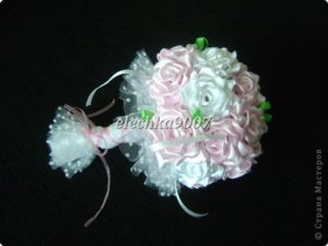 wedding bouquet of ribbon flowers 16