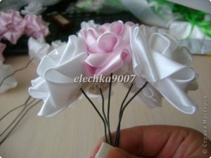 wedding bouquet of ribbon flowers 9