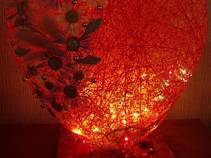 Lamp night lamp Heart ball of thread 2