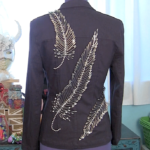 DIY: Safety pin feather jacket