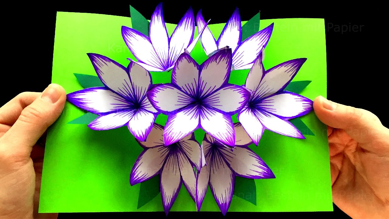 How to Make 3D Flower Pop Up Card Step by step (Tutorial