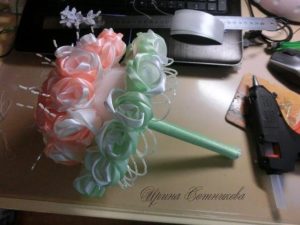 Bouquet of satin ribbon 6