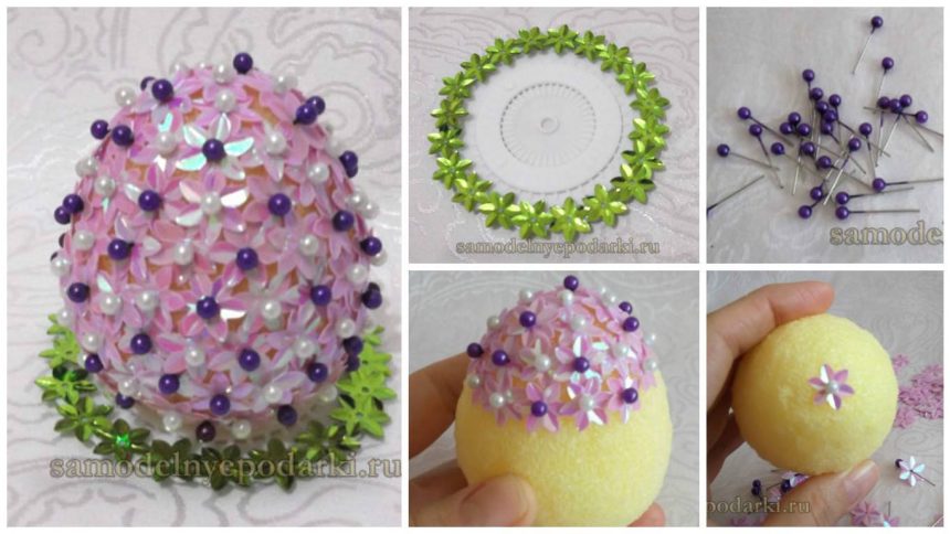 Easter eggs with sequins 1