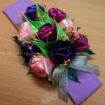 Tulips from satin ribbons 1