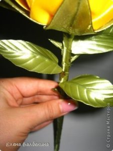 Yellow rose ribbon flower 26