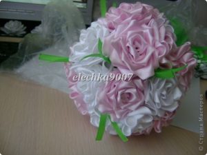 wedding bouquet of ribbon flowers 12