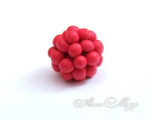 Raspberries from polymer clay 11