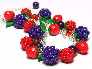 Raspberries from polymer clay 2