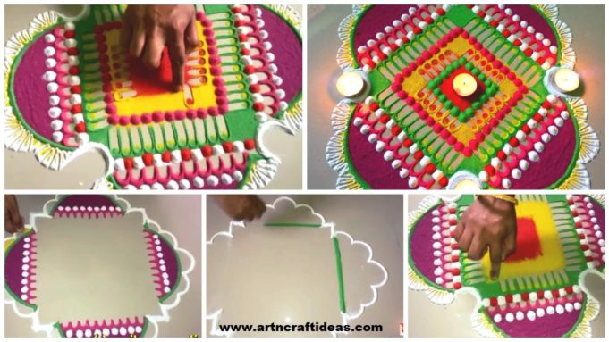 Multocolored Rangoli Beautiful multicolored rangoli designs – Art & Craft Ideas