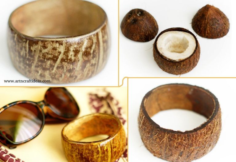 How to make coconut shell bracelet Step by step Art & Craft Ideas