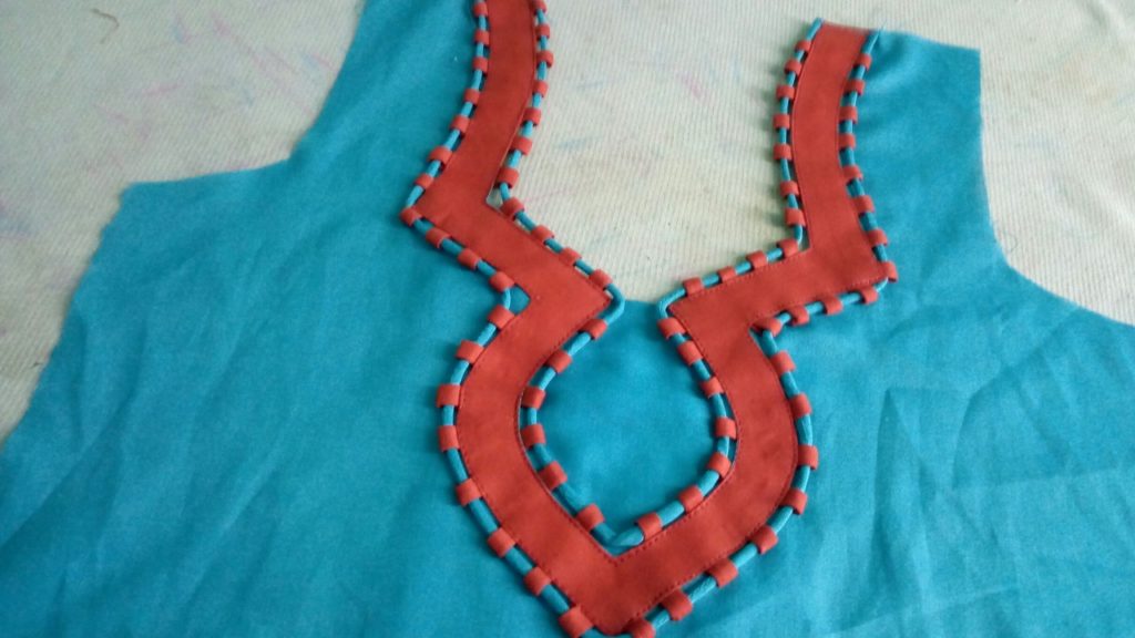 How to sew piping neck design Art & Craft Ideas